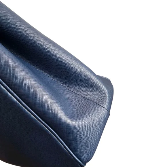 Authentic Prada Navy Blue Leather Tote Bag - Picture 5 of 13